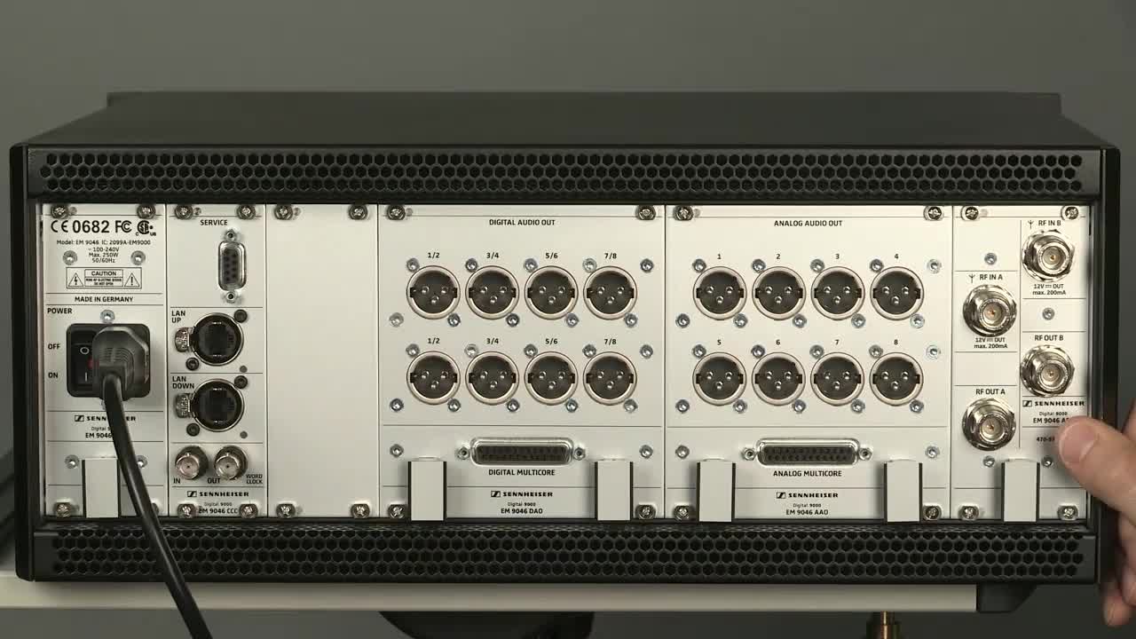 Sennheiser Digital 9000系列接收器背板介绍